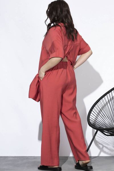 Летние брюки и рубашка из струящейся вискозы SOVA 11090 лосось - фото 9