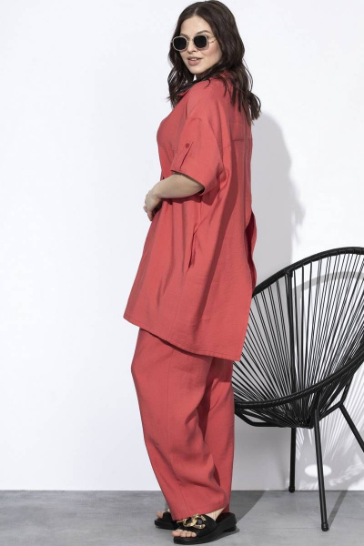 Летние брюки и рубашка из струящейся вискозы SOVA 11090 лосось - фото 2