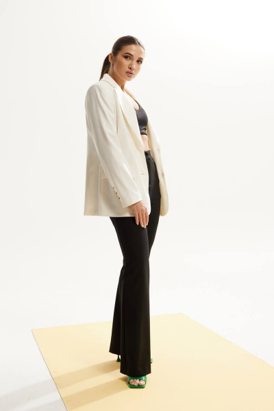 Брюки, жакет DAVA 160 молочный/черный - фото 1