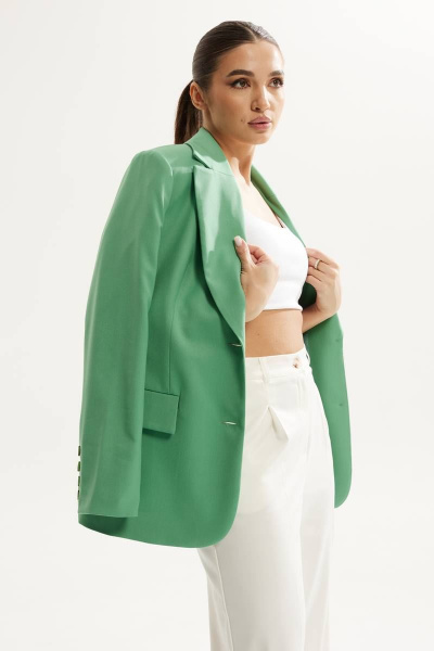 Брюки, жакет DAVA 125 зеленый/молочный - фото 2