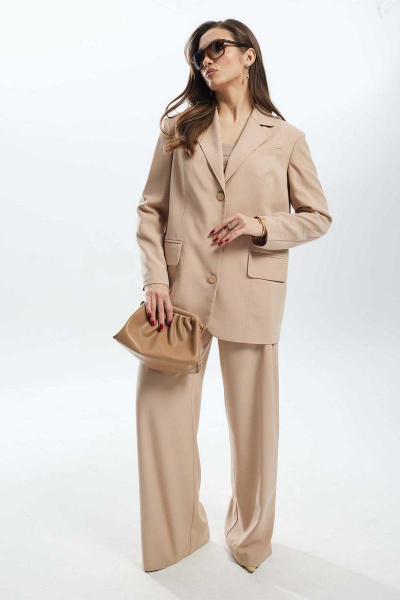 Брюки, жакет Mislana С919 песочный - фото 3
