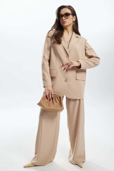 Брюки, жакет Mislana С919 песочный - фото 2