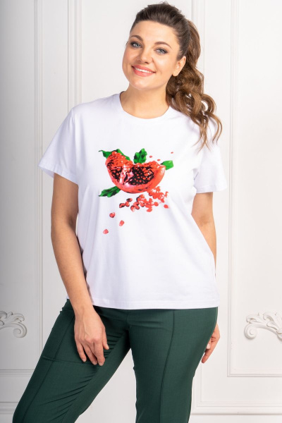 Блуза с современным принтом и короткими рукавами Andina 413 белый - фото 7