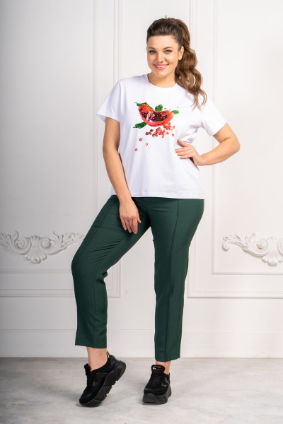 Блуза с современным принтом и короткими рукавами Andina 413 белый - фото 6