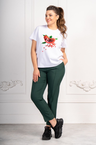 Блуза с современным принтом и короткими рукавами Andina 413 белый - фото 5