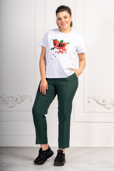 Блуза с современным принтом и короткими рукавами Andina 413 белый - фото 1