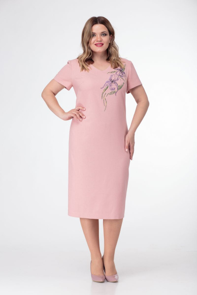 Платье LadyThreeStars 1781 пудра - фото 1