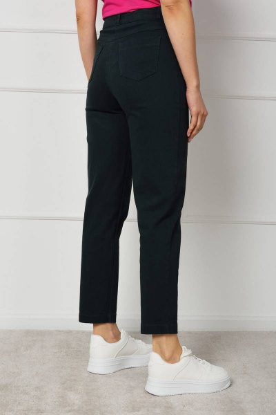 Зеленые хлопковые брюки с высокой посадкой и кокеткой Femme & Devur 9847 2.17F(164) - фото 4