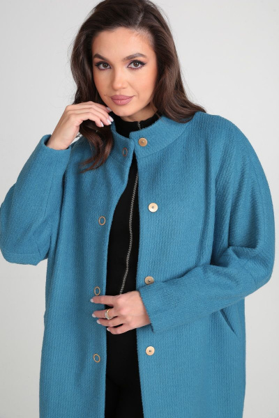 Пальто Michel chic 358 бирюзовый - фото 7