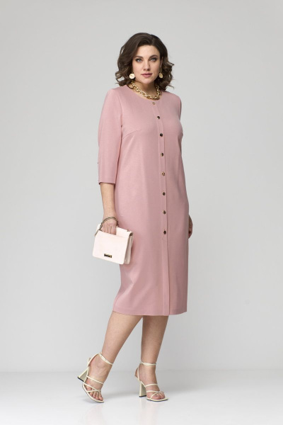 Платье из трикотажа с карманами и разрезом 111 см Орхидея 1219 - фото 1