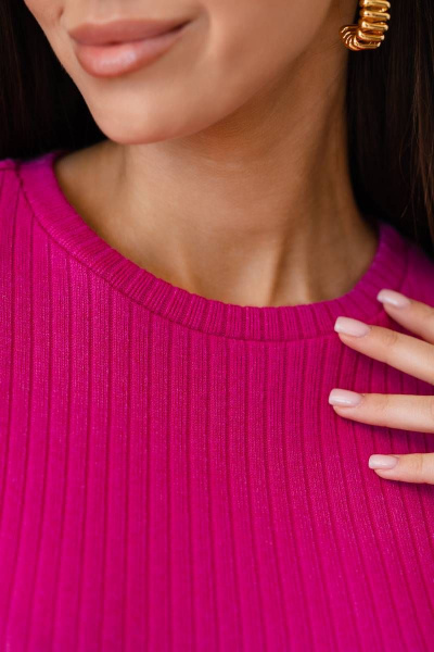 Джемпер из кашкорсе с длинным рукавом и округлым вырезом Ivera 5091 фуксия - фото 4