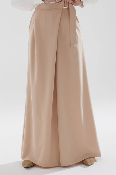 Брюки расклешенные на запах из костюмной ткани Lyushe 3388 - фото 7