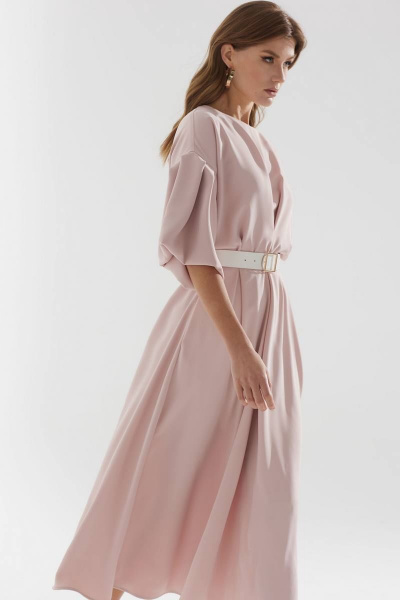 Платье А-образное из струящейся ткани с ремнем Lyushe 3386 - фото 8