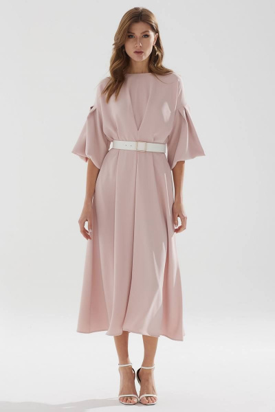 Платье А-образное из струящейся ткани с ремнем Lyushe 3386 - фото 7