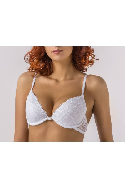 Бюстгальтер белый кружевной с эффектом пуш-ап Verally 209-8 белый - фото 2