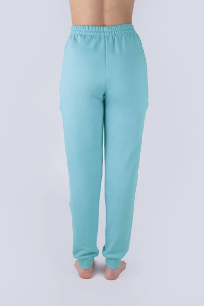 Брюки из футера с начесом и высокой посадкой для дома Verally 449-1 тиффани - фото 2