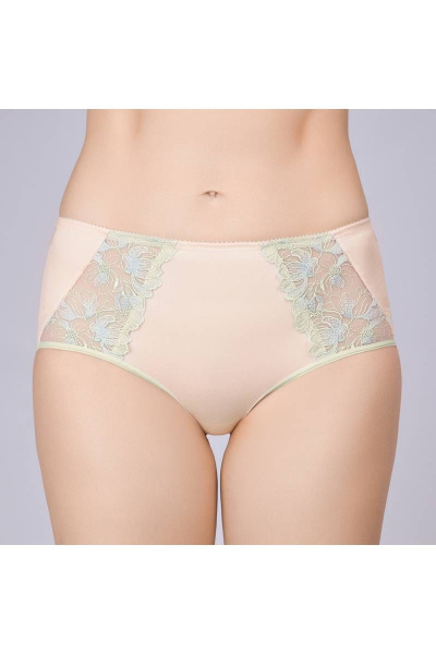 Высокие трусы-слип из эластичного полотна с тесьмой Verally 1178-1 лайм - фото 1