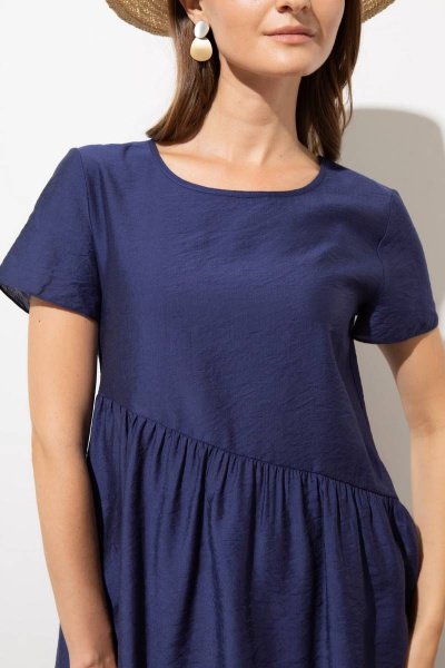 Блуза-тюника из вискозы с коротким рукавом и сборкой Femme & Devur 71068 1.23F(170) - фото 5