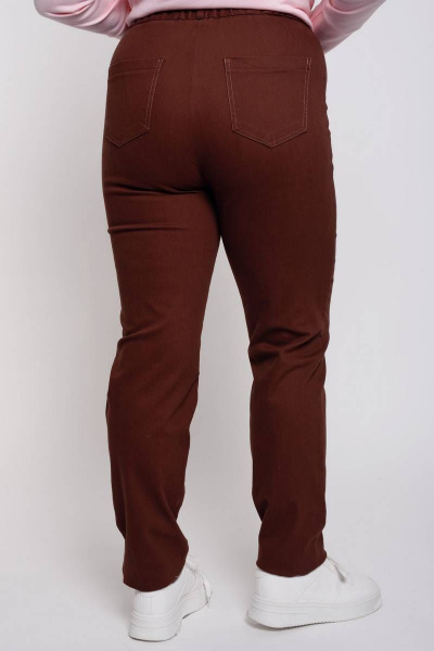 Коричневые зауженные брюки 7/8 с петлей и пуговицей Femme & Devur 1859 5.27F(164) - фото 4