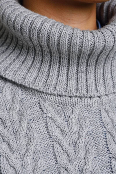 Серый жилет из полушерсти с высоким воротом и переплетением Femme & Devur 30451 1.4D(170) - фото 4