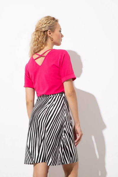 Футболка-джемпер с V-образным вырезом из хлопка и трикотажа Femme & Devur 30714 1.43F(170) - фото 4