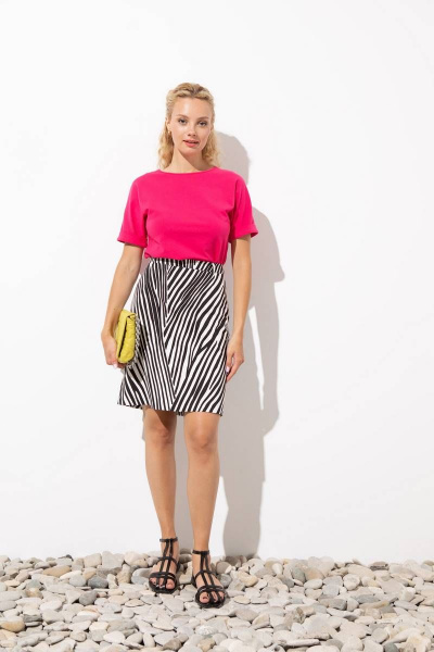 Футболка-джемпер с V-образным вырезом из хлопка и трикотажа Femme & Devur 30714 1.43F(170) - фото 2