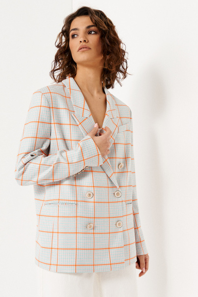 Демисезонный жакет на пуговицах мультиколор с классическим стилем Панда 144830w мультиколор - фото 1