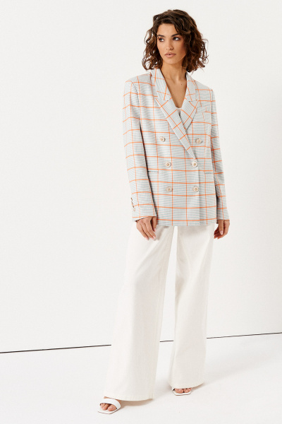 Демисезонный жакет на пуговицах мультиколор с классическим стилем Панда 144830w мультиколор - фото 2