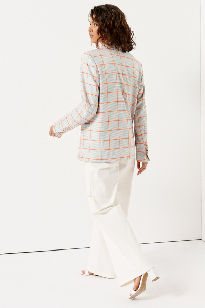 Демисезонный жакет на пуговицах мультиколор с классическим стилем Панда 144830w мультиколор - фото 3