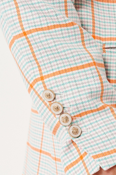 Демисезонный жакет на пуговицах мультиколор с классическим стилем Панда 144830w мультиколор - фото 4