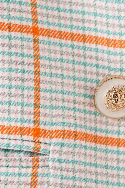 Демисезонный жакет на пуговицах мультиколор с классическим стилем Панда 144830w мультиколор - фото 5