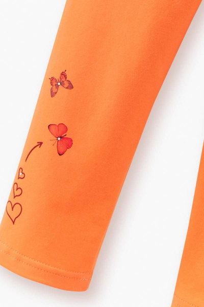 Джоггеры из трикотажа с принтом и стразы для девочки Bell Bimbo 230003 абрикос - фото 2