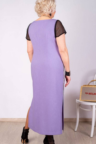 Платье из хлопка с сетчатым рукавом и аппликацией Camelia 20249 5 - фото 3