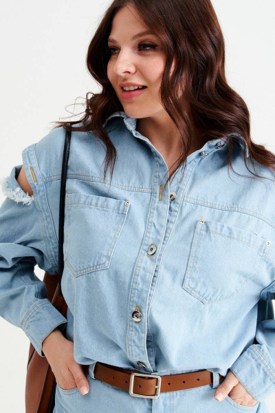 Рубашка NORMAL 12-223-grey - фото 4