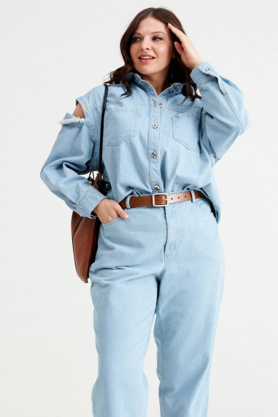 Рубашка NORMAL 12-223-grey - фото 3