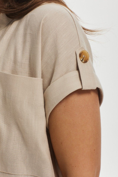 Блуза и брюки леновые на каждый день с разрезами MALI 723-007 беж - фото 10