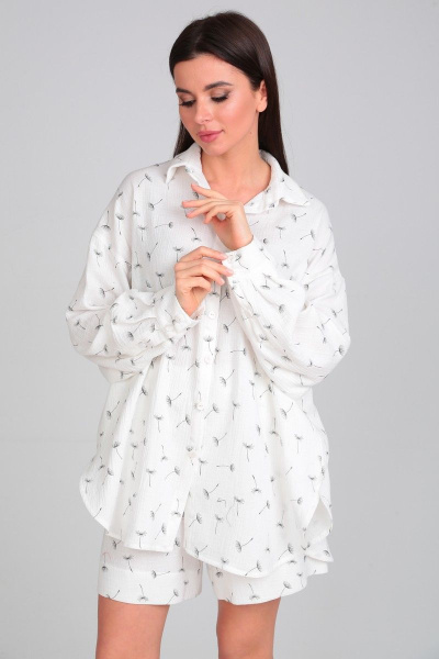 Летний костюм рубашка со спущенными плечами и шорты Your size 2187 - фото 5