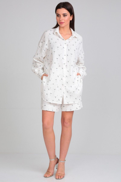 Летний костюм рубашка со спущенными плечами и шорты Your size 2187 - фото 1