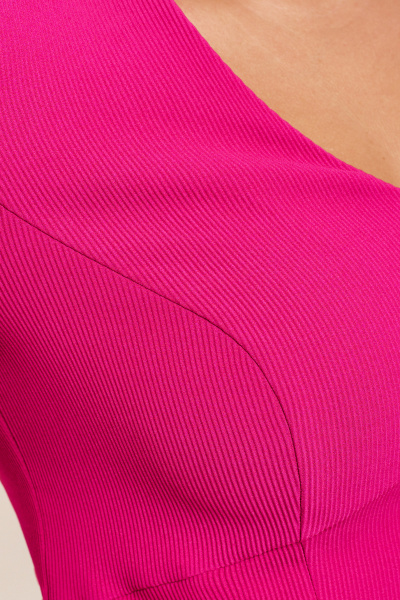 Теплое прямое платье со шлейками и разрезом спереди Панда 123480w фуксия - фото 3