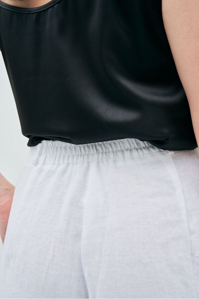 Белый льняной костюм с жакетом и брюками на каждый день Art Ribbon M3813 - фото 5