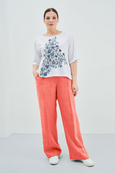 Брюки свободного кроя из льняной ткани с карманами Art Ribbon M3813B_2 - фото 2