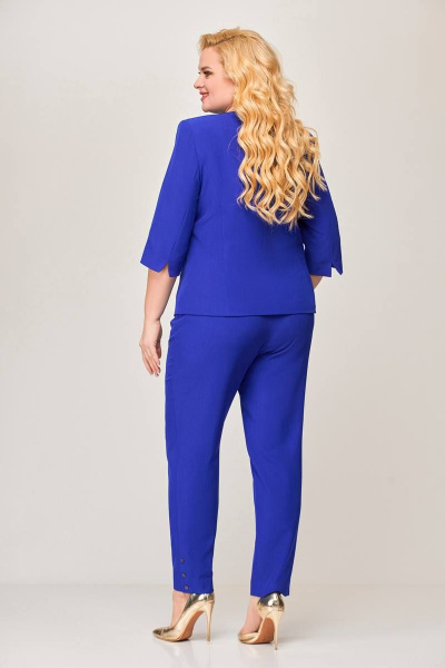 Деловой костюм 2-ка из текстиля на подкладке Swallow 652 василек - фото 6