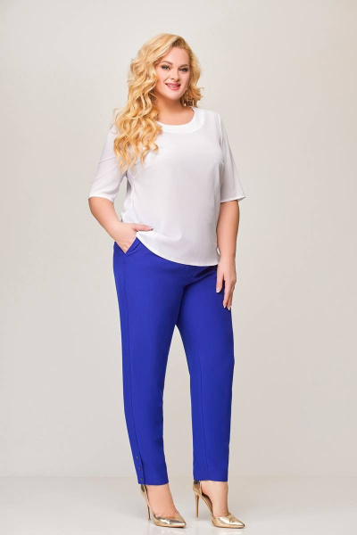 Деловой костюм 2-ка из текстиля на подкладке Swallow 652 василек - фото 8