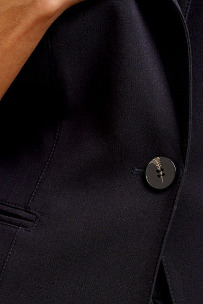 Летний деловой жакет с двубортным V-образным вырезом Панда 131530w черный - фото 4