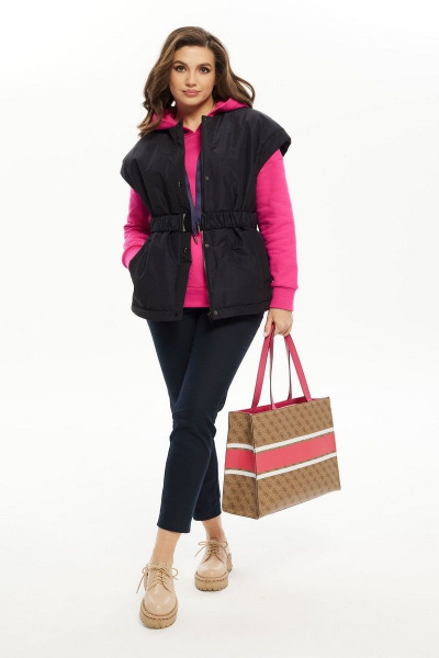 Жилет прямого силуэта из плащевой ткани с поясом Condra 13028 синий - фото 2