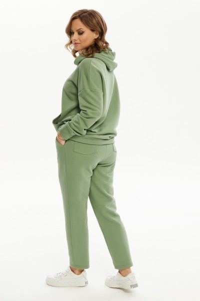 Демисезонный трикотажный джемпер с принтом и карманом Condra 16217 оливка - фото 4