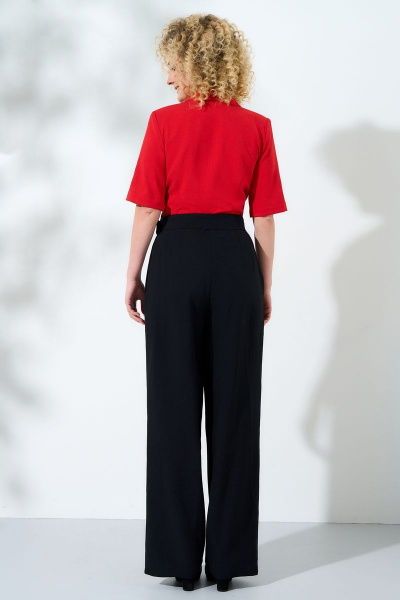 Комбинезон с съемной юбкой и воротником с лацканами Euromoda 345-1 красный - фото 3