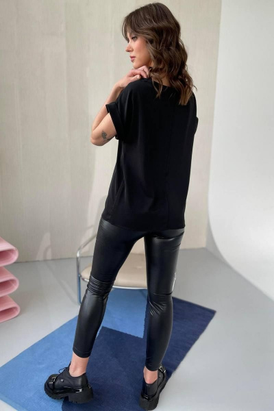 Блуза свободного кроя на каждый день с карманом Rumoda 2111 черный - фото 10
