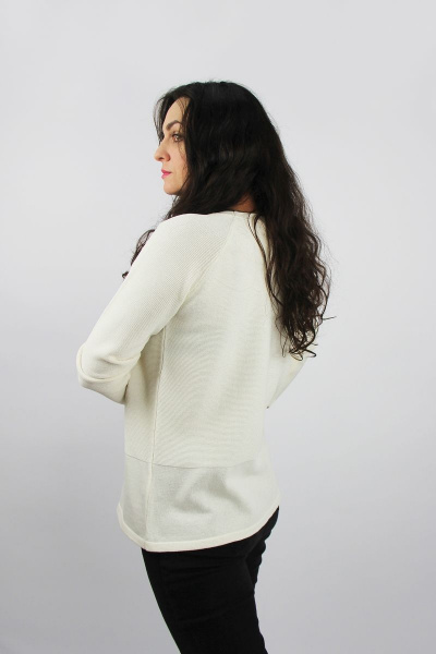 Джемпер реглан из хлопка с разрезами по бокам Полесье С1187-21 3С3000-Д43 158,164 молочный - фото 3