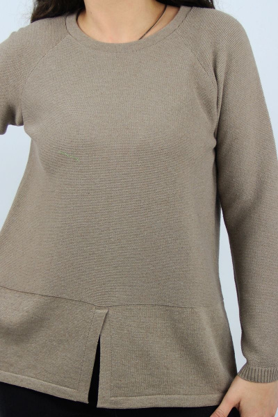 Джемпер реглан из хлопка с разрезами по бокам Полесье С1187-21 3С3000-Д43 158,164 св.дюна - фото 3